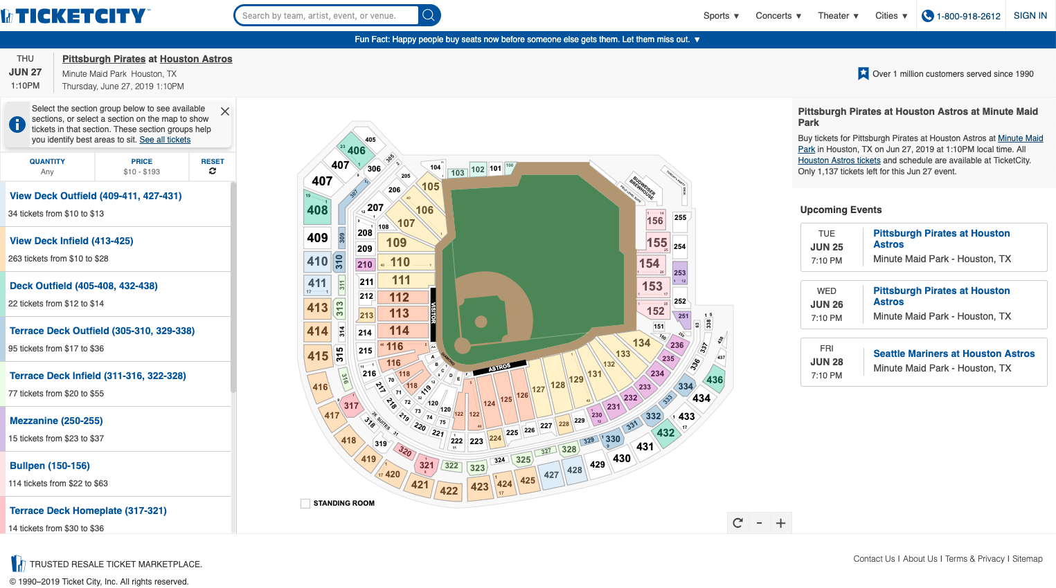 TicketCity's Event Page