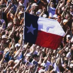 State of Texas flag at football game